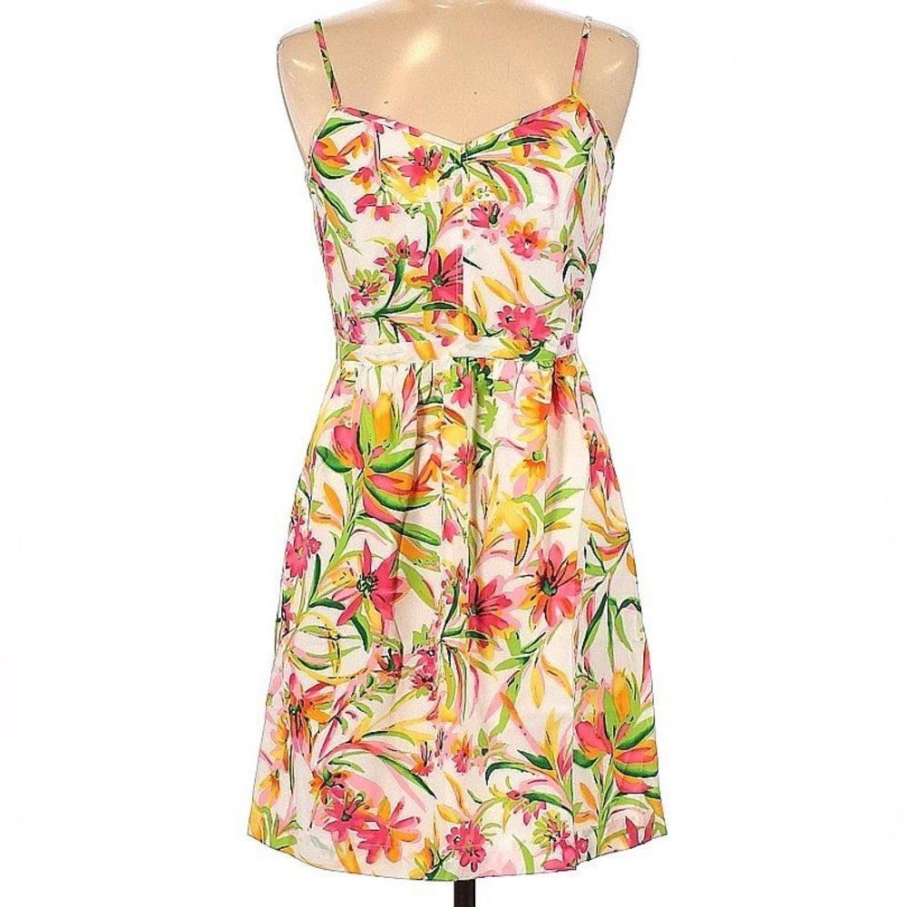EUC J Crew Floral Seaside Cami Dress Sz 6 (S/M)